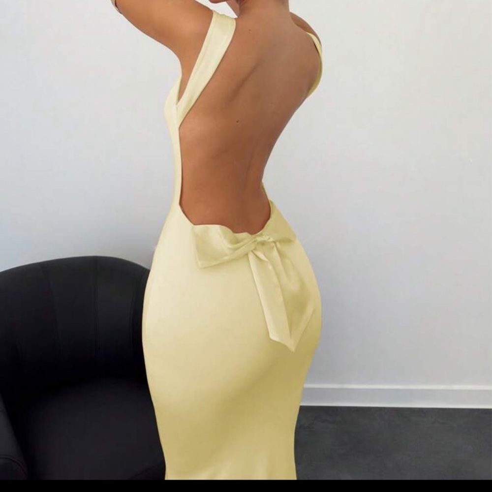 SHEIN Aloruh Backless Bow Dress - Picture 2 of 6